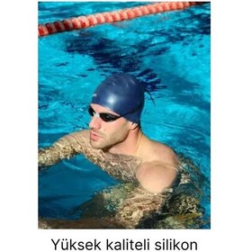 Resim Özel Üretim Silikon Su Geçirmez Kaymaz Yüzücü Deniz Ve Havuz Elastik Yüzme Şapkası Bonesi 2'li Set Çok Renkli 