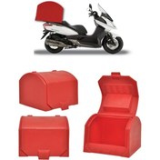 Resim MKG Yamaha Tricity 300 Motosiklet Servis Çantası Kırmızı 140 Lt Pizza Servis Arka Bagaj 