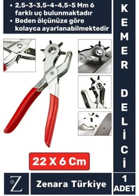 Resim Yüksek Kaliteli Pratik Deri Plastik Delik Uç Açıcı 6 Farklı Uçlu Ayarlanabilir Kemer Delme Pensesi 