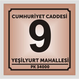 Resim yüksel34 Kapı ve Daire numarası 10cmx10cm Aliminyum metal levhaya baskı 