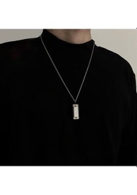 Resim Gerçek Kullanılabilir Mızıka Kolye Gümüş Renk 