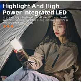 Resim Willowhaven Şarj Edilebilir 2200mah Pil Kamp Lambası, 5 Ayarlanabilir Mod, Usb Şarj, Siyah Siyah 