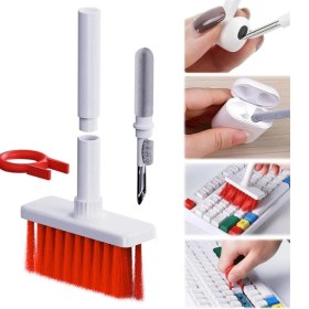 Resim Çok Amaçlı Kırmızı Hassas Fırça Başlıklı Bilgisayar Laptop Temizleme Fırçası 