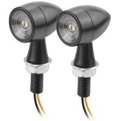 Resim 2 Adet Motosiklet Led Dönüş Sinyal Işıkları 12v Su Geçirmez Motosiklet Dönüm Black İspanya 1 ADET 
