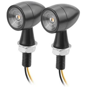 Resim 2 Adet Motosiklet Led Dönüş Sinyal Işıkları 12v Su Geçirmez Motosiklet Dönüm Black İspanya 1 ADET 