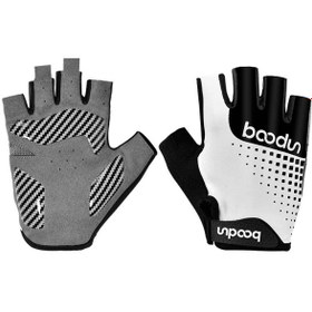 Resim Boodun Profesyonel Mtb Bisiklet Eldiveni Siyah Beyaz 