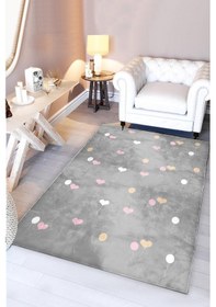 Resim Kalpli Bambu Çocuk Halısı Gri 