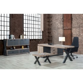 Resim Eymense Aspendos Kahverengi Ofis Takımı 