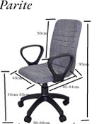 Resim Monoblok Ofis Öğrenci Çalışma Koltuğu Gri Açık Gri 