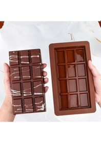 Resim Silikon Kalıp Dubai Çikolata Bar Ve Kek Büyük Boy Derin Tablet Dubai Çikolatası Kalıbı Renksiz 