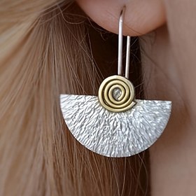 Resim Vintage Şık Spiral Sarkan Küpeler - Hipoalerjenik Alaşım Demir Çivilerle, Dayanıklı ve Uzun Ömürlü, Günlük Kullanım, Özel Günler ve Hediye Verme İçin Mükemmel 