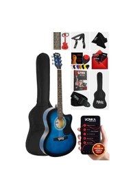 Resim Midex Rg-540bl Kaliteli Kesik Kasa Mavi 40 İnç Akustik Gitar Seti 4/4 Yetişkin 