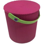 Resim 11 L Tırtıklı Yuvarlak Plastik Kova Pembe 