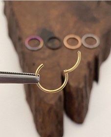 Resim Paslanmaz Kararmaz Cerrahi Çelik Tam Halka Kıkırdak Tragus Helix Piercing Gümüş - Şeffaf 