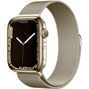 Resim Ekılıf - İos Watch 44mm Uyumlu - Kordon Metal Kordon Band-01 - Gold 