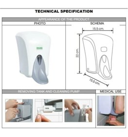 Resim Vialli S6M Medical Dezenfektan Dispenseri 1000 ml Beyaz 