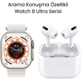Resim Watch 8 Ultra Serisi Akıllı Saat ve Air 99 Pro Bluetooth Kulaklık 