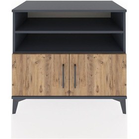 Resim Hyperion Şifonyer 3 Raflı 2 Kapaklı 88x44x80 Antrasit-çam Antrasit 