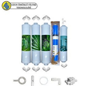 Resim Puricom Kapalı Kasa Su Arıtma Cihazlarına Sertifikalı 5'li Vontron Helixfil Yüksek TDS Mebran 5'li 