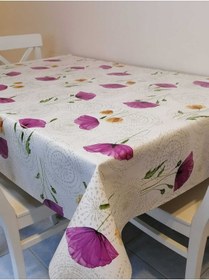 Resim Elyaflı Pvc Muşamba - Desenli Silinebilir Masa Örtüsü 01fnt12263 Mor 