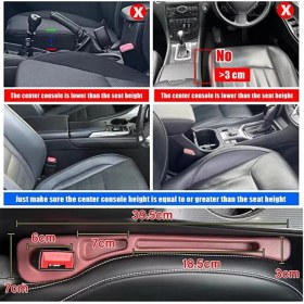 Resim Yeni Nesil Esnek Telefon Cüzdan Anahtar Para Düşme Engelleyici Araç Koltuk Arası Düzenleyici Kırmızı 