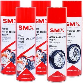 Resim Susuz Motor Temizleme Spreyi 3 Adet + Lastik Parlatma Spreyi 2 Adet 