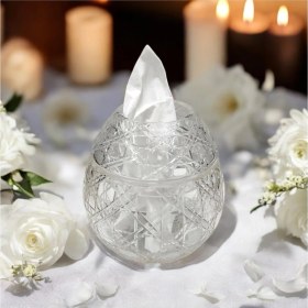 Resim Ayz Home Kesme Kristal Cam Peçetelik ve Çöplüğü 