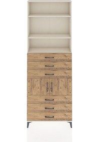Resim Arges Dolap 4 Raflı 6 Çekmeceli 2 Kapaklı 88x30x243 Aytaşı-çam Aytaşı 