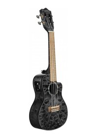 Resim Lanikai Qm-bkcec Quilted Maple Concert Elektro Ukulele Siyah Şık Siyah Burst Sahne Işıltısı 