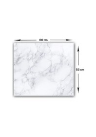 Resim Decorita Klasik Mermer Desenli Cam Ocak Arkası Koruyucu 52x60cm 