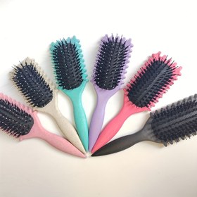 Resim Dalgalı Saçlar için Kıvırma Fırçası - Ergonomik Saplı, Nylon Kıllarla Dolaşmayı Açan ve Hacim Veren Fırça, Çok Renk Seçeneği (Siyah/Pembe/Turkuaz/Mor/Beyaz) - Elektriksiz 