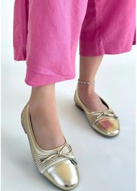 Resim Biçomi Etya Gold Cilt Babet Ayakkabı Çok Renkli 