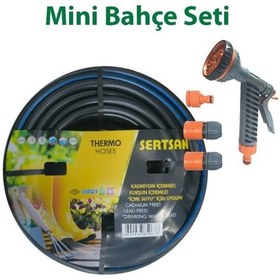 Resim Mini Bahçe Sulama Seti 6 Fonksiyonlu Tabanca, Ayar Seti Ve 15 Metre Termo Kauçuk Hortum 