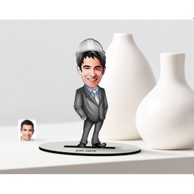 Resim Kişiye Özel Bay Mühendis Karikatür Ahşap Biblo - 1 