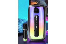 Resim Newface Pluse 7 Mikrofonlu Rgb Kablosuz Hoparlör - Beyaz Drstr 