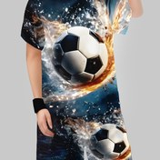 Resim Erkekler Kostümü Moda 3D Baskılı Rahat Kazak Kısa Kollu Şort T Sweatshirt, Erkekler Açık Hava T-Shirt Şort Seti, Açık Hava için 