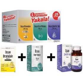 Resim Ocean Formunu Yakala 3'lü Set (Bromelain 30 Kapsül + Krom Pikolinat 90 Kapsül + Çörek Otu Yağı 60 Kapsül ) 