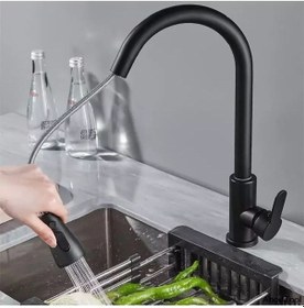 Resim Fleko Siyah Spiralli Mutfak Eviye Bataryası Siyah 