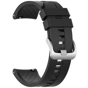 Resim Amazfit Stratos 3 KRD 23 Silikon Kancalı Siyah Kordon Gpack