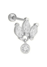 Resim Askılı Çiçek Piercing 717128 Silver 