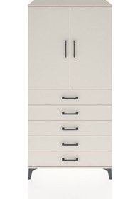 Resim Hyperion Dolap Tek Raflı 5 Çekmeceli Tek Askılı 88x44x182 Ayt... Aytaşı 