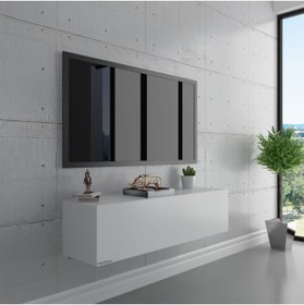 Resim Myniture Home & Living Duvara Monte Tv Sehpası Beyaz S6107-1 