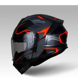 Resim YOHE 935SV Kask Çene Açılır Motosiklet Parlak Turuncu Çift Vizör UV Bluetooth Yuvalı ECE 22.06 MIPS 