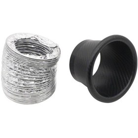 Resim Sones Xh-un099 Karbon Fiber Araba Ön Tampon Turbo Hava Emme Giriş Borusu Hava Hunisi Kiti Yuvarlak 