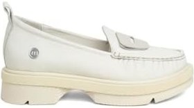 Resim MAMMAMİA D24YA-850 KALIN TABAN LOAFER DERİ KADIN AYAKKABI Krem 