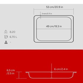 Resim Lava Servis Tepsisi 53 X 32 Cm Kırmızı Kırmızı 