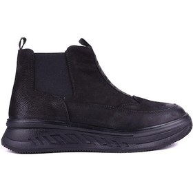 Resim Shoetyle - Hakiki Nubuk Deri Siyah Renk Kadın Chelsea Bot - 25102251 -1390 Siyah 