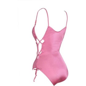 Resim Endeep Kadın Tünelli Aksesuarlı İnce Askılı Pembe Mayo-pembe Pembe 
