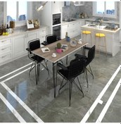 Resim Knsz masa sandalye takımı hem75mazlum crdsyh 100*070 klçsm 4 sandalye syhsyh kolçaklı sırt minderli 