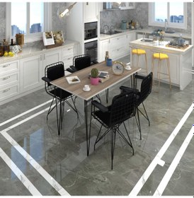 Resim Knsz masa sandalye takımı hem75mazlum crdsyh 100*070 klçsm 4 sandalye syhsyh kolçaklı sırt minderli 